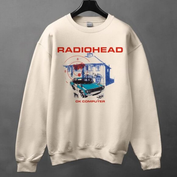 Gildan Tops - Vintage Radiohead OK Computer Sweatshirt Sand 1997 Tour Merch For True Music Fan